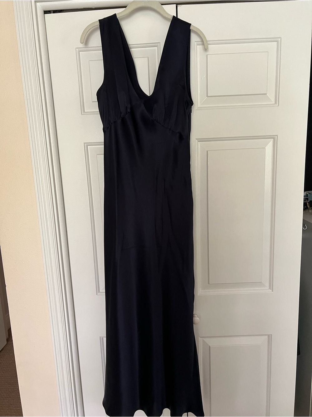 Quince navy silk dress